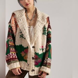 Free People Multicolor Knit Cardigan Sweater